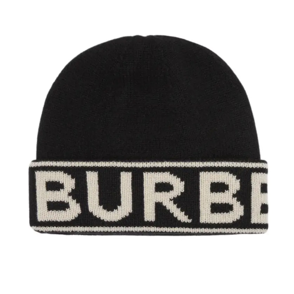 Logo Knit Cashmere Beanie Hat